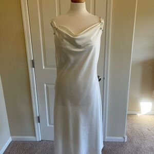 Calvin Klein Cream Cowl Neck Sleeveless Gown